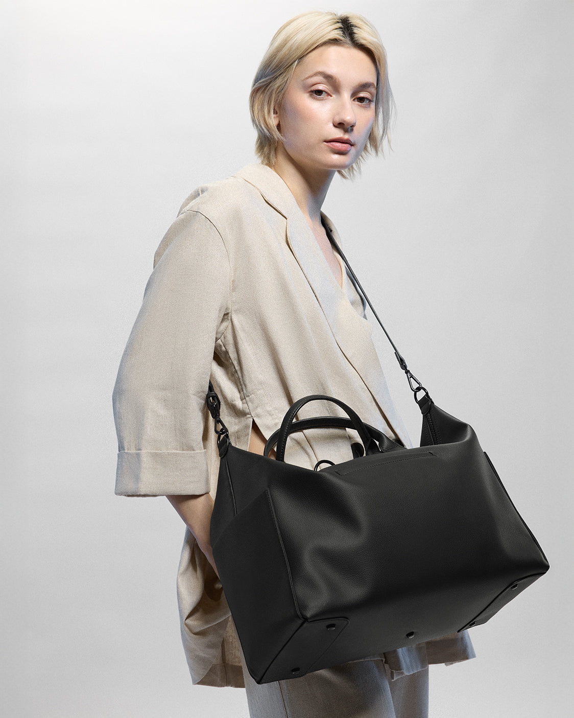 Nostra Vegan Leather Convertible Shoulder Crossbody Backpack Bag - Image 20