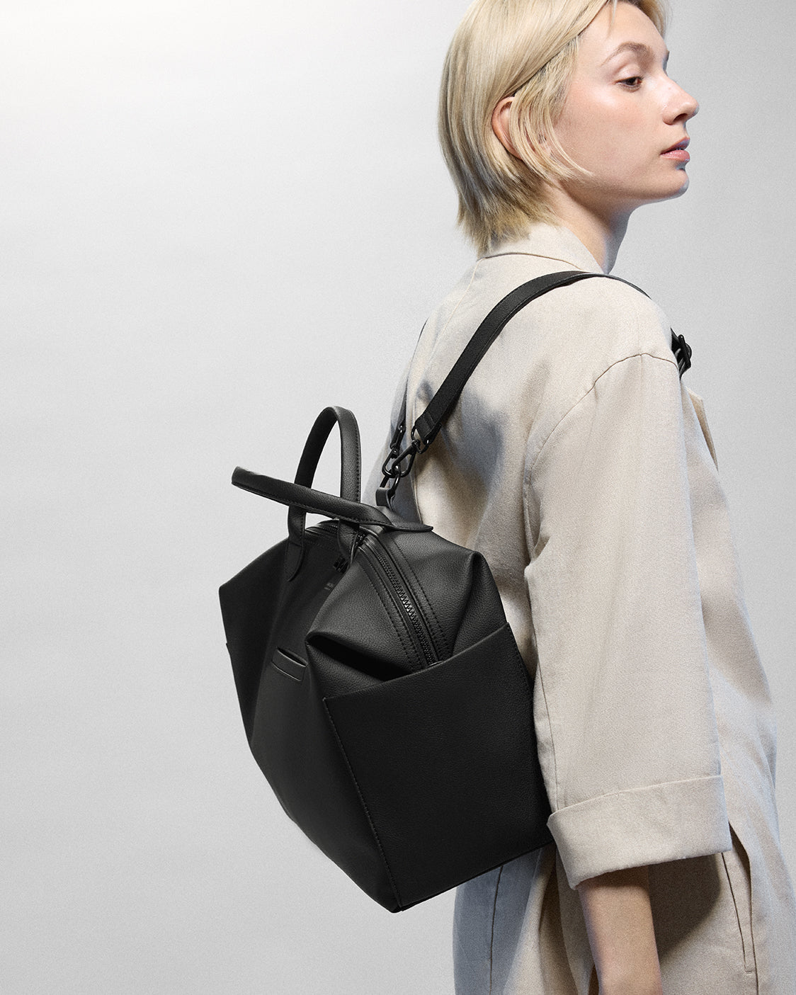 Nostra Vegan Leather Convertible Shoulder Crossbody Backpack Bag - Image 21