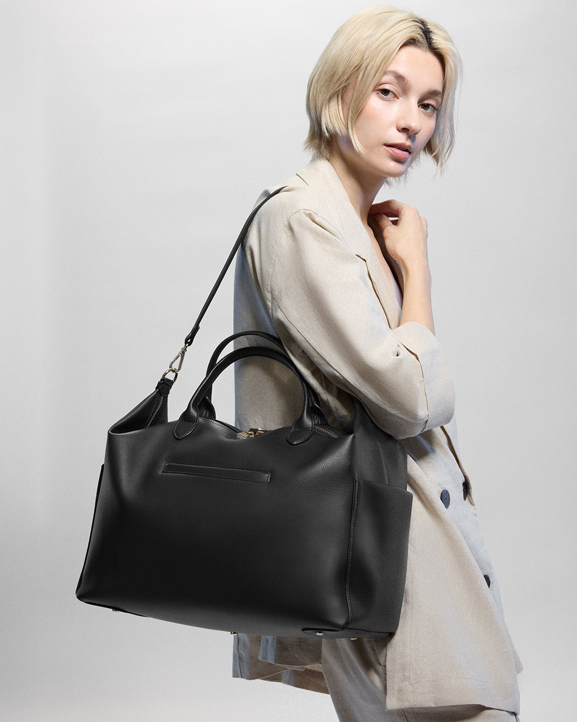 Nostra Vegan Leather Convertible Shoulder Crossbody Backpack Bag - Image 26
