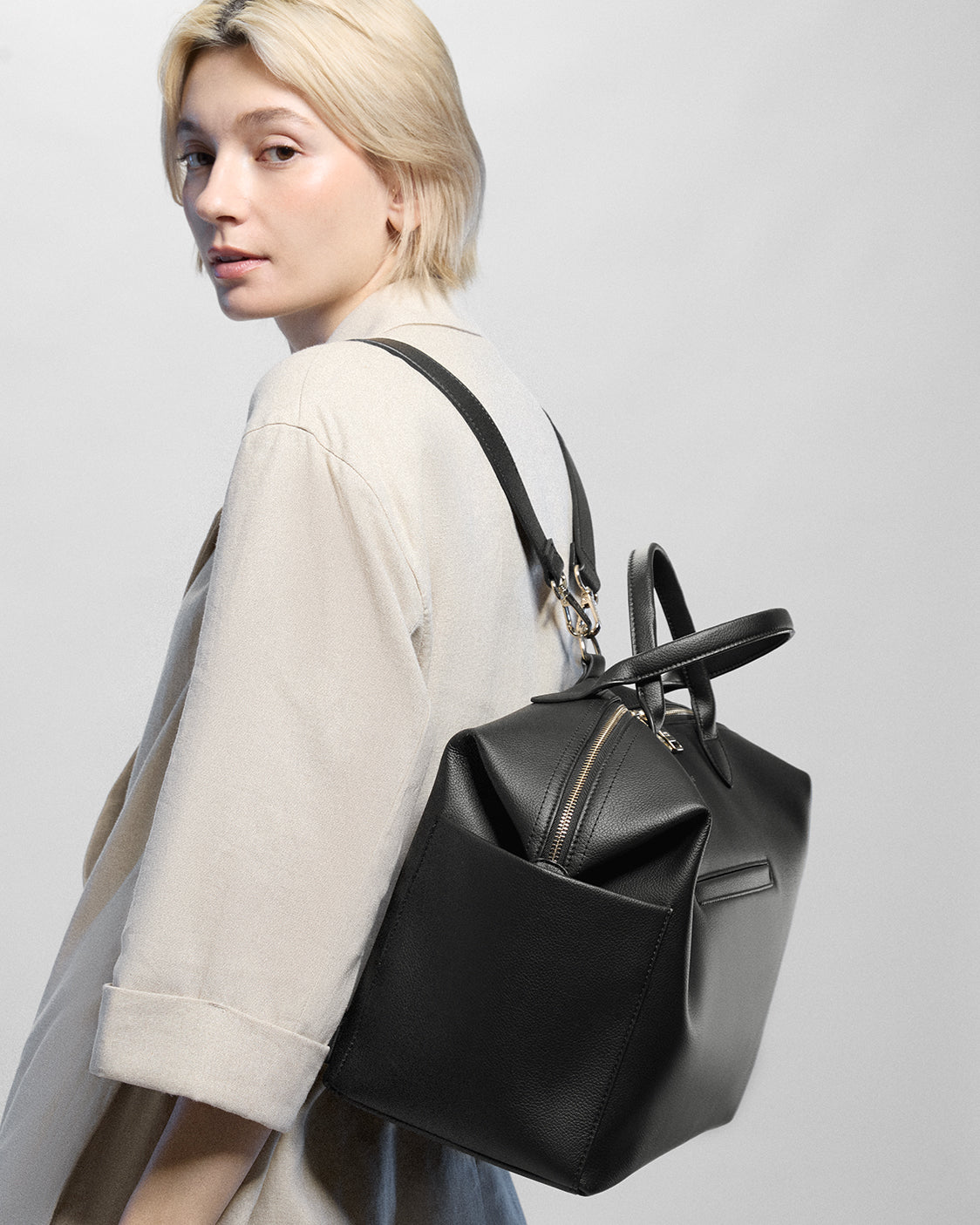 Nostra Vegan Leather Convertible Shoulder Crossbody Backpack Bag - Image 28