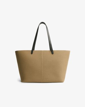 Nostra Canvas Work Tote with Laptop Sleeve and Zipper Closure