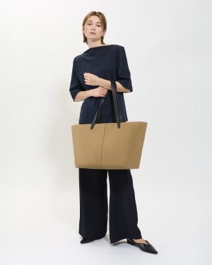 Alternative view of Nostra Canvas Work Tote with Laptop Sleeve and Zipper Closure