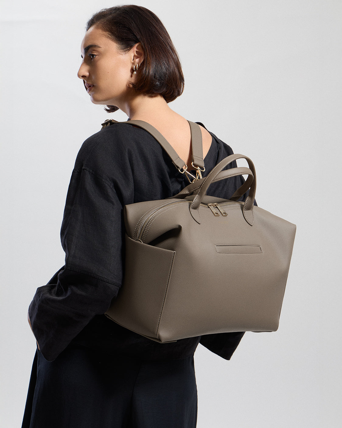 Nostra Vegan Leather Convertible Shoulder Crossbody Backpack Bag - Image 34