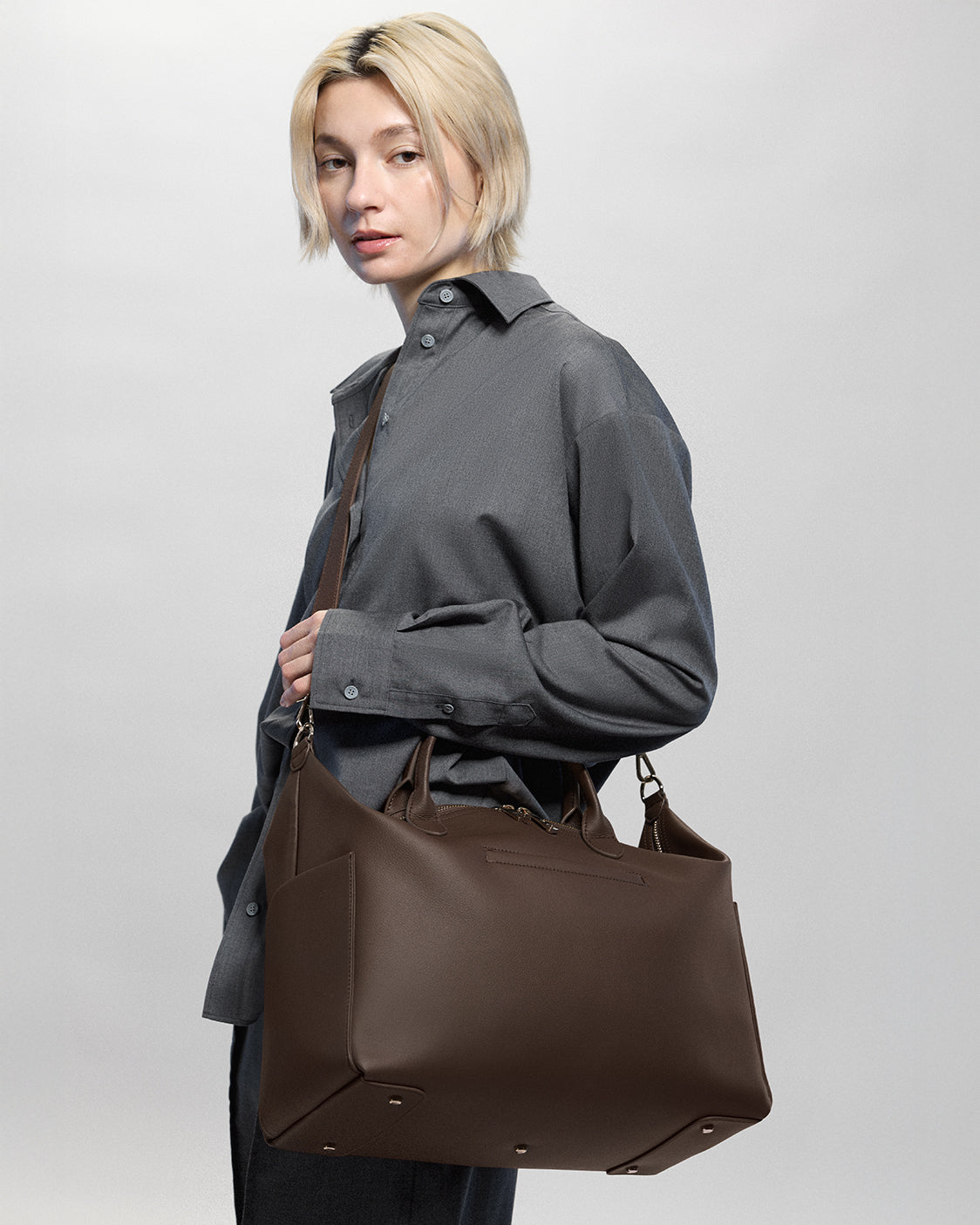 Nostra Vegan Leather Convertible Shoulder Crossbody Backpack Bag - Image 8