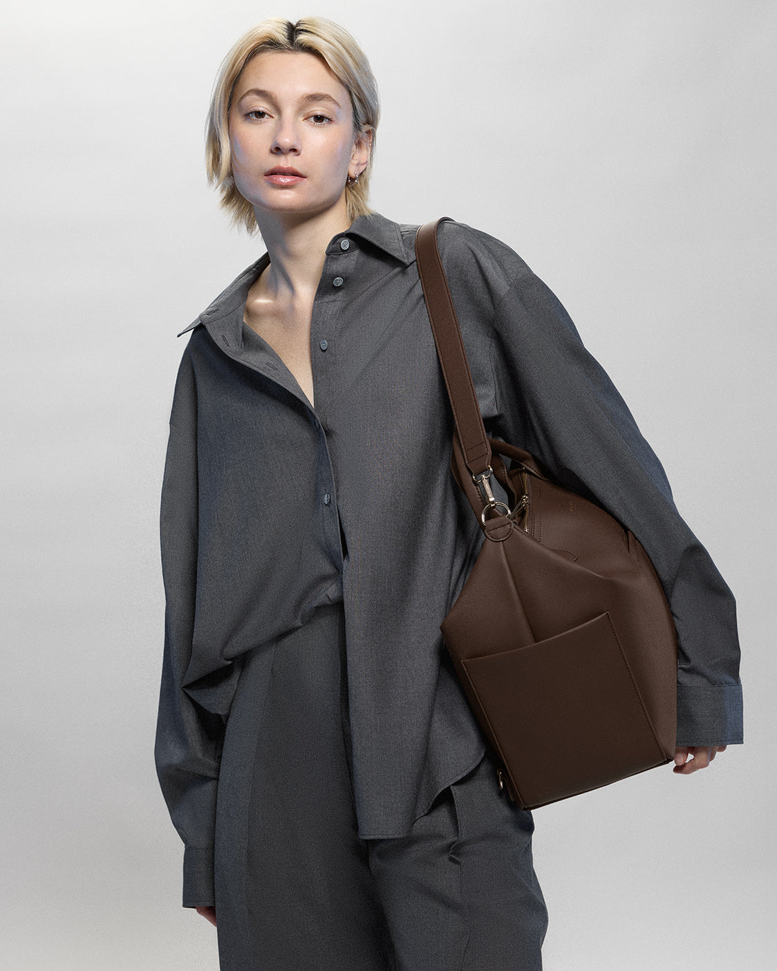 Nostra Vegan Leather Convertible Shoulder Crossbody Backpack Bag - Image 9