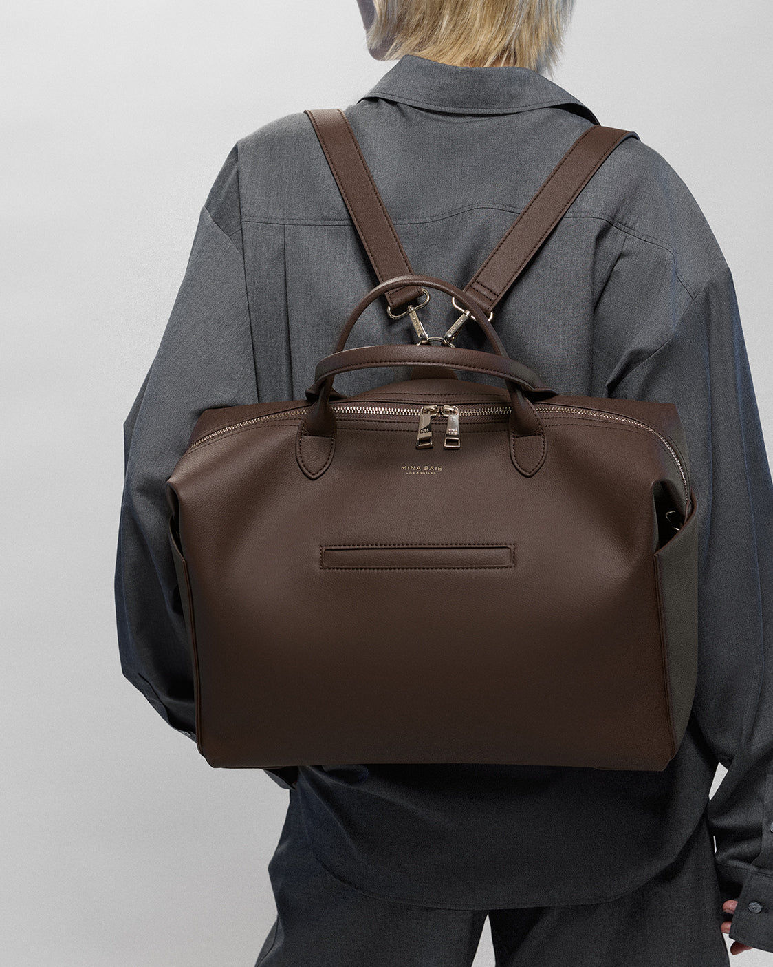 Nostra Vegan Leather Convertible Shoulder Crossbody Backpack Bag - Image 11