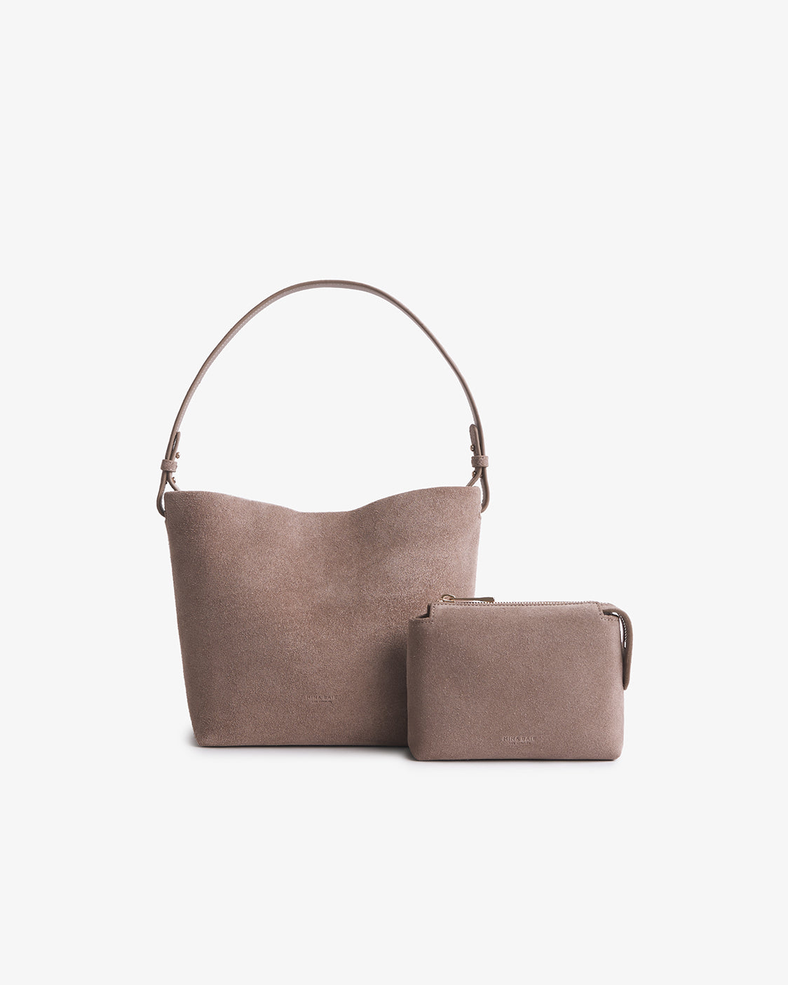 Nostra Suede Crossbody Bag with Interior Organizer and Matching Pouch - Image 7