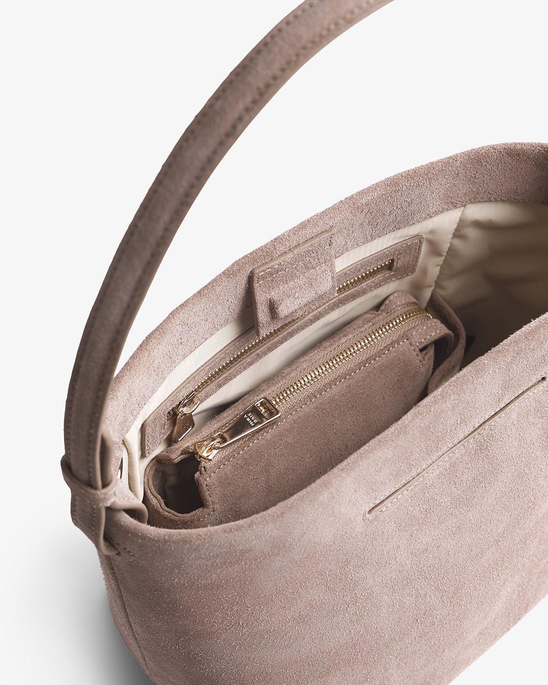 Nostra Suede Crossbody Bag with Interior Organizer and Matching Pouch - Image 13