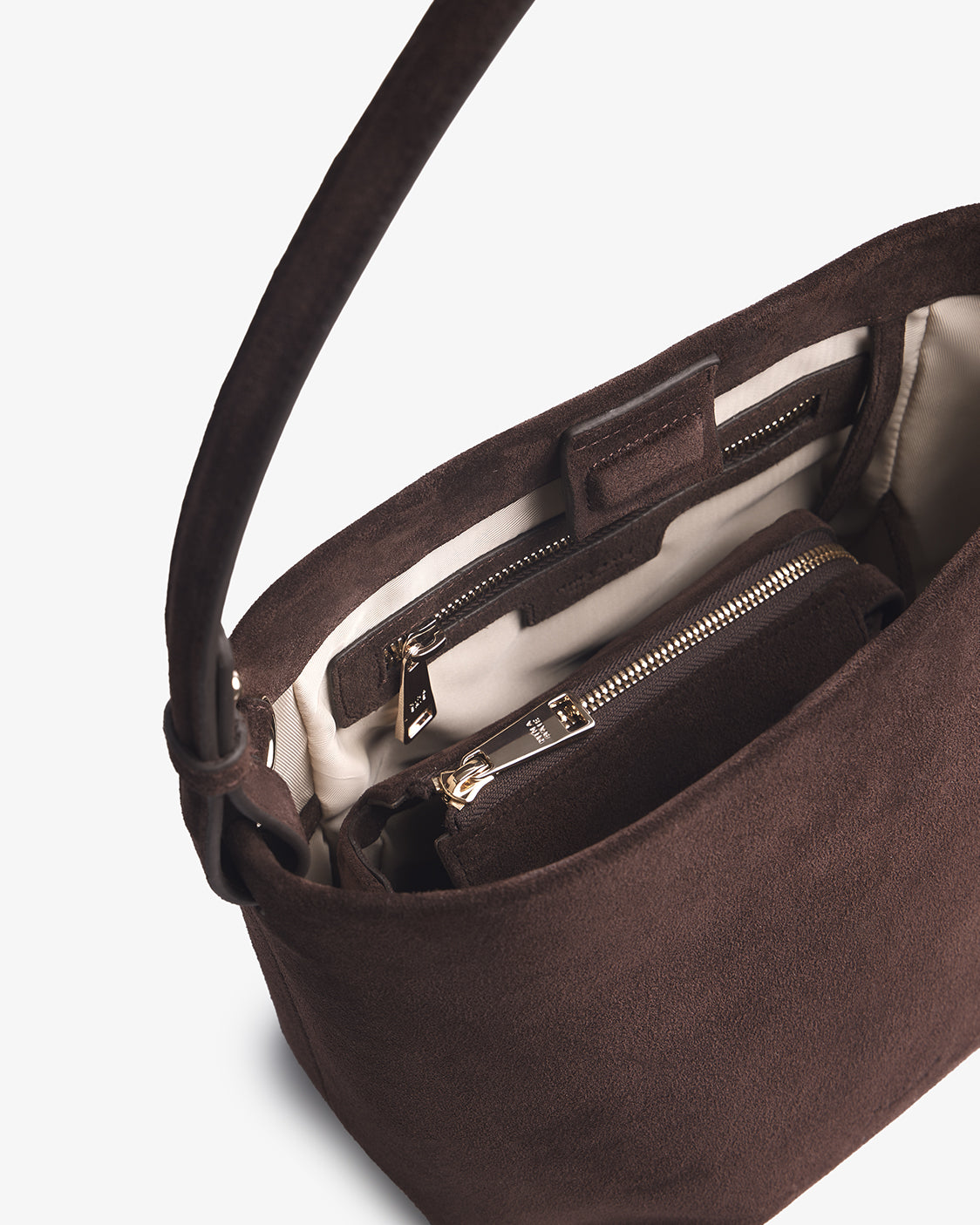 Nostra Suede Crossbody Bag with Interior Organizer and Matching Pouch - Image 6