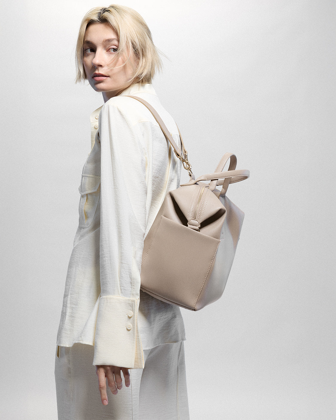 Nostra Vegan Leather Convertible Shoulder Crossbody Backpack Bag - Image 40