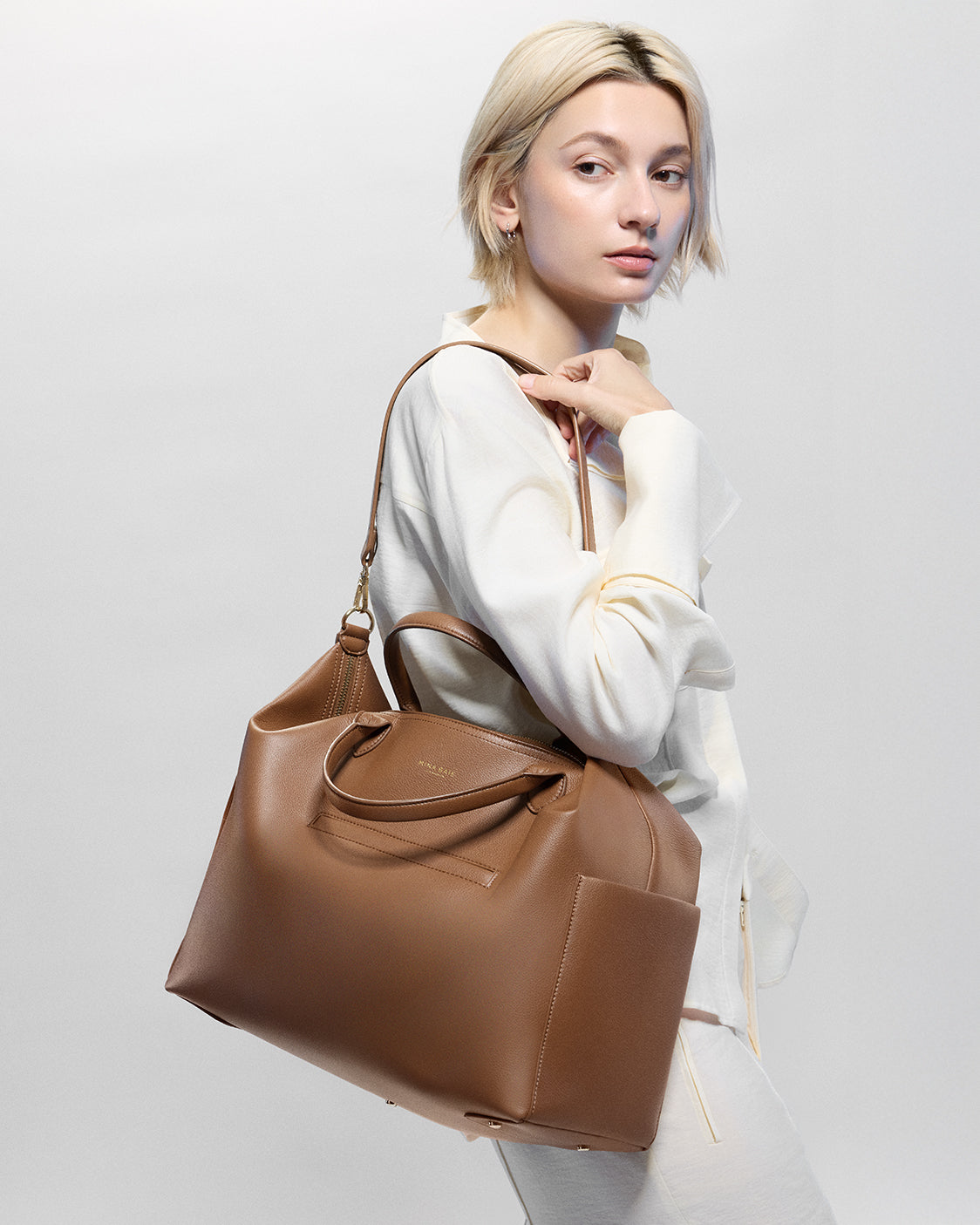 Nostra Vegan Leather Convertible Shoulder Crossbody Backpack Bag - Image 15