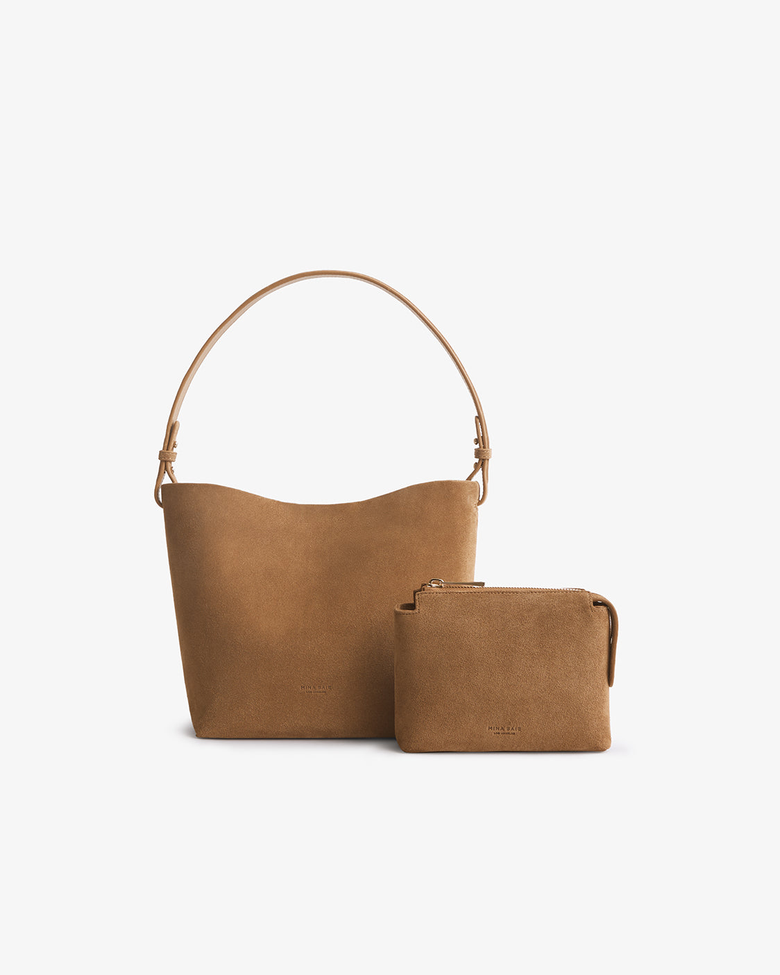 Nostra Suede Crossbody Bag with Interior Organizer and Matching Pouch - Image 14